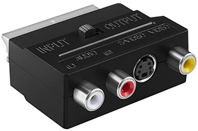 Mumbi – Adaptador SCART/S-VHS/AV (Scart M/SVHS + 3 x RCA F) com interruptor Line en out