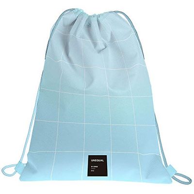 Grafoplás 37610733 Unequal Grid rugzak met koorden en buitentas lichtblauw, 36 x 47 cm