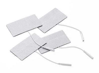Promed Weefselelektrode 45 x 80 mm, 4 stuks, zelfklevende Tens elektroden met 2 mm stekkeraansluiting voor TENS/EMS-apparaten, herbruikbaar