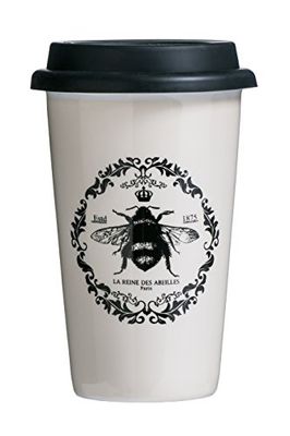 Premier Tazza da Viaggio Queen Bee, Porcellana/Silicone, Nero, 9 cm