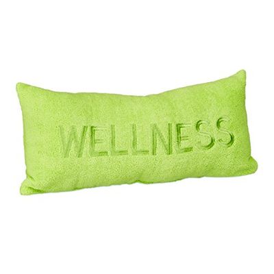 Relaxdays Coussin de bain oreiller de bain pour la nuque HxlxP: 10 x 37 x 15 cm coussin voyage 2 ventouses Wellness bien-être, vert