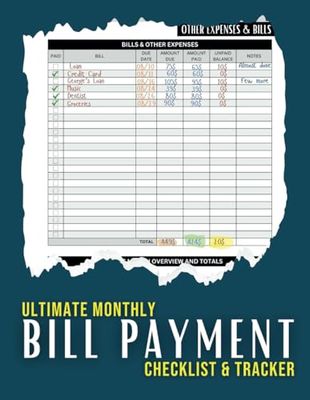 Ultimate Monthly Bill Payment Checklist & Tracker: Large Print 8.5” x 11” - 4 Years 48 Months Expense Income Debt Saving Log Book and Payoff Planner ... Year Summary, Notes Pages, Torn Paper Cover