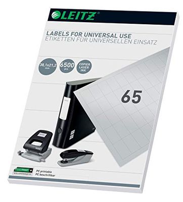 Leitz 61820001 Étiquettes Autocollantes Universelles pour PC 38,1 x 21,2 mm (Blanc)