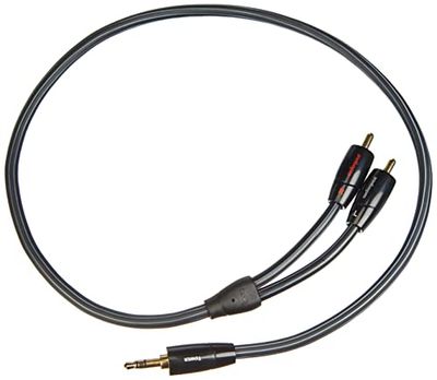 AudioQuest 0,6 m Tower 3,5 mm - 2 x RCA cabo de áudio 0,6 m 3,5 mm preto - cabos de áudio (3,5 mm, 2 x RCA, cobre, 0,6 m, preto)