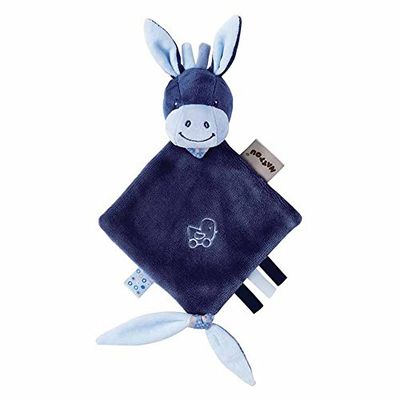 Nattou Mini Doudou Alex e Bibou com inserção para chupeta, 30 x 20 cm, Alex e Bibou, azul