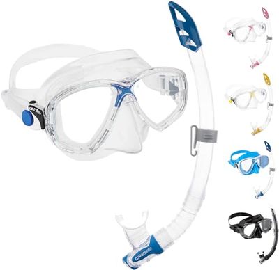 Cressi Marea Vip - Combo Set Maschera Marea + Snorkel Mexico Immersioni e Snorkeling Trasparente/Blu, Taglia Unica, Unisex Adulto