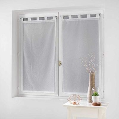 douceur d'interieur Dalya Paire Droite Passants Voile Sable Rayures, Polyester, Fuchsia, 90 x 60 cm