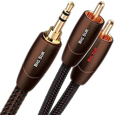 AudioQuest 1,5 m Big Sur 3,5 mm - 2 x RCA cabo de áudio 1,5 m 3,5 mm preto, cabos de áudio (3,5 mm, 2 x RCA, cobre, 1,5 m, preto)