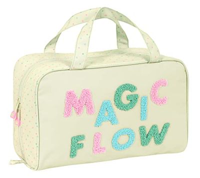 Glowlab Magic Flow - Neceser Rectangular con Asa, Neceser Infantil, Adaptable a Carro, Ideal para Niños de 5 a 14 Años, Cómodo y Versátil, Calidad y Resistencia, 31x14x19 cm, Color Beige