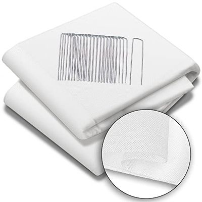 vounot Bâche de Protection Hivernale en Tissu Non-Tissé 50g/m² avec Piquets de Fixation Respirante et Résistante Protection Contre Le Gel pour Les Plantes Voile d’hivernage 1.5x20M