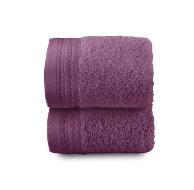 Top Towel - Premium - stora badhanddukar - badhanddukar - 2 ansiktshanddukar eller bidé - 30 x 50 cm - 100% bomull - 600 gram - aubergine