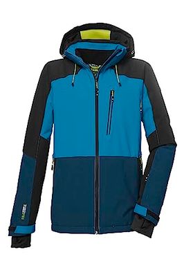 killtec Uomo Giacca da sci/giacca funzionale con cappuccio staccabile con cerniera e ghetta antineve KSW 72 MN SKI JCKT, sky-blue, M, 39736-000