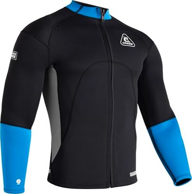 CRESSI Guardian Man Neopreen Jas Zwart/Blauw 2mm XL/5-2mm Dubbel gevoerd Neopreen Jack, voor zwemmen, snorkelen, Sup, Surfen, Kajakken en andere watersporten, Zwart/Blauw, XL/5, Heren