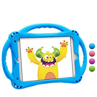 TopEsct iPad 7th Funda Niños Shock Proof Material Silicona Lightweight Kids Protector Cover Case con Manija para iPad 7th Gen. 10.2 (2019) / iPad Air3/iPad Pro 10.5 (iPad Mini, Blauw)