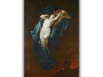 Paolo E Francesca Da Rimini di Paul Gustave Dore - Stampa su tela giclée (XL)