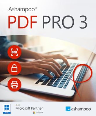 Ashampoo PDF Pro 3 - Editor de PDF para editar, convertir, fusionar y crear PDFs | 1 Dispositivo | 1 Usuario | Código de activación PC enviado por email