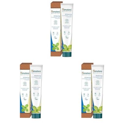 Ecocert Cosmos Natural certificación Pasta de dientes blanqueadora Himalaya Botanique Complete Care con Activos Orgánicos, sabor a menta | Dientes más blancos y aliento fresco | Sin flúor, 75 ml