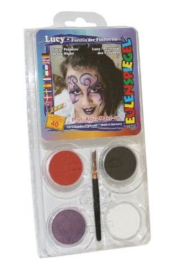 Eulenspiegel 204740 – schminkset Lucy, penseel en handleiding (mogelijk niet beschikbaar in het Nederlands), 4 kleuren