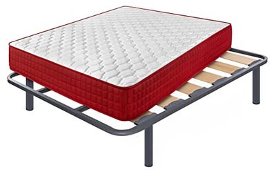 Cama express Colchón Viscoelastico Thermic Plus 20 + Somier Zeus con 4 Patas 32 cm, Espuma con Memoria, Medida : 140 x 190 cm