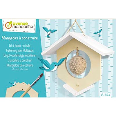 MY MANDARINE CO172C - Boite créative enfant - MANGEOIRES À CONSTRUIRE - en BOIS - À partir de 6 ans