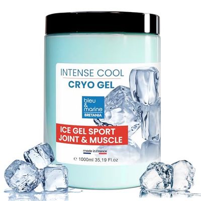 bleu & marine Bretania - Gel Crema Rinfrescante 1000 ml | Allevia Gambe Pesanti | Combatte Cellulite | Effetto Ghiaccio | Drenante e Riducente | Idratante, Clear, 1L