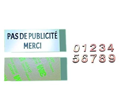 PARENCE. - 2 Piece Kit Useful for the Home/Plaque No Pub + Door Number Copper Colour (Number 5)
