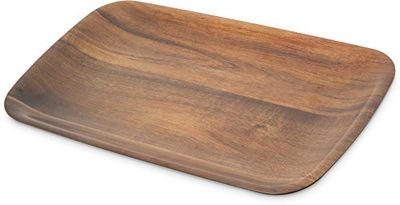 Epicure Acacia Grain Rectangle Tray 13.875" x 7.75" - Dark Woodgrain