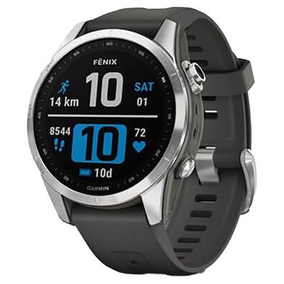 Garmin fēnix 7S GPS 42mm Smaller Premium Smartwatch, Multisport, Solar Charging, Advanced Training Features, Touchscreen & Buttons, Built-in Flash Light, up to 14 days battery life, Graphite