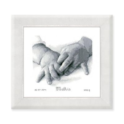 VERVACO Kit Ponto de cruz bebé nascimento presentes DIY completo 10 dedos pequenos criativo artesanato criativo criativo adultos decoração parede bordar kit iniciantes ca. 20x18cm Cross Stitch