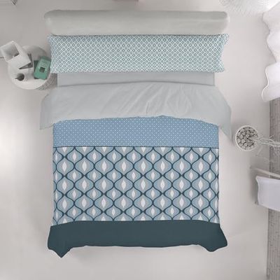 Juego de sábanas liso color verde albahaca. Cama de 150 (2 alm) cm. 4 piezas
