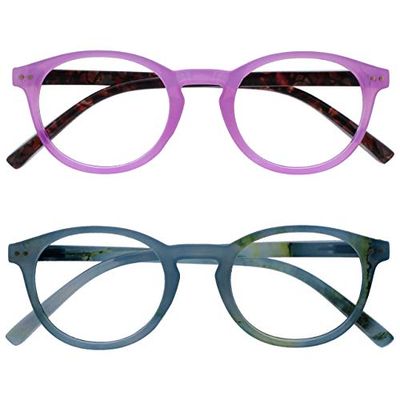 OPULIZE Zen 2 Pacco Occhiali Da Lettura Rosa Turquoise Piccolo Uomo Donna Cerniere Molla RR24-4Q +2,50
