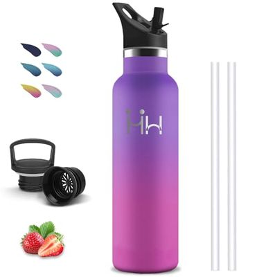 Borraccia Termica, Borraccia 1 litro, Senza BPA, Borraccia con Cannuccia, Senza Perdite, Bottiglia Termica, Borraccia Acciaio Inox, Acciaio Inossidabile 18/8, Borracce per Campeggio, Palestra, Sport