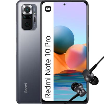 Xiaomi Redmi Note 10 Pro Smartphone Schermo da 6,67" 120Hz AMOLED, Snapdragon 732G, Quadrupla Fotocamera da 108 MP, 5020 mAh + Mi In Ear Black, Colore Onyx Gray, 8 + 128 GB