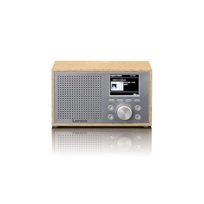 Lenco DAR-017 - Radio Dab+ compacta con Bluetooth 5.0 - presintonía de emisoras - Receptor FM - 2 Tiempos de Alarma - 3 vatios RMS - 3,5 mm AUX - Madera