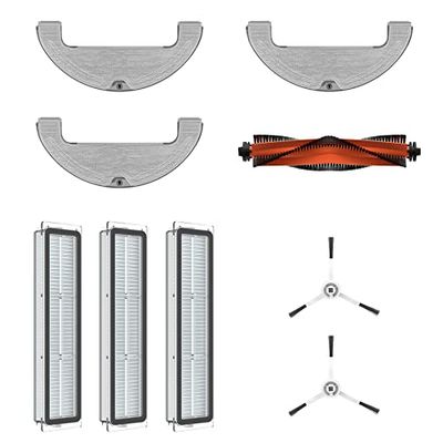 Dreame 1x Brosse Principale 2X brosses latérales 3X Filtre à Cartouche Anti-poussière 3X Chiffon Lavable pour aspirateur Robot D10 Plus