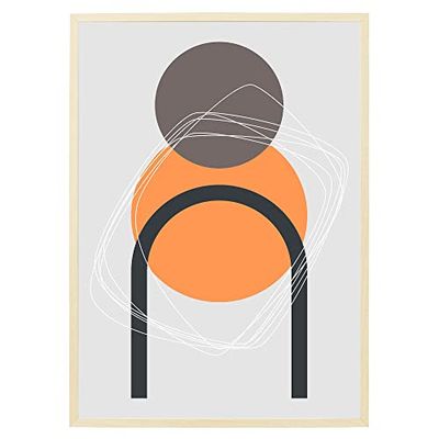 Arterby's® - Premium Poster Quadro Cornice Tela Canvas Dipinto Mood - Arte Astratta Moderna Boho Creativa - Made in Italy - HD Poster con Cornice Colore Legno 50x70 cm A005 D006