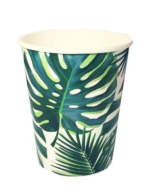 Talking Tables 8pk (250ml/9oz) Tropical Paper Party Cups | 'HOME' Recyclable Disposable , Eco-friendly & Plastic Free | For Summer Garden BBQ, Kids Birthday, Celebration, Jungle, Hawaiian, Fiesta
