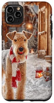 Airedale Terrier Christmas Winter Holiday Dog Artwork Case for iPhone 11 Pro Max