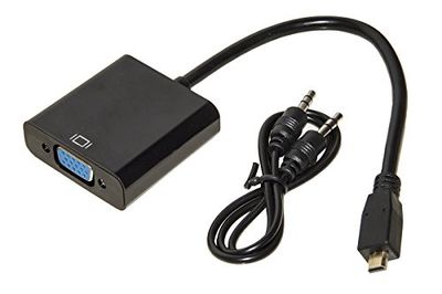 Link lkadat12 adapter micro HDMI typ D till VGA hona med ljud