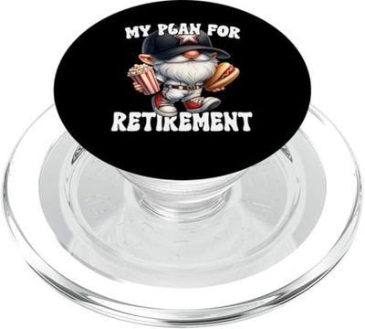 Retired Gnome For Men Funny Hot Dog Baseball Retirement Plan PopSockets PopGrip para MagSafe