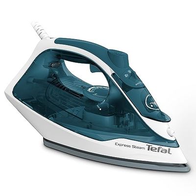 Tefal Express Steam Stoomstrijkijzer, anti-kalksysteem, 2400 watt, druppelstopfunctie, korte opwarmtijd, eersteklas strijkresultaat, krachtige stoomstoot van 185 g/min, waterreservoir van 270 ml