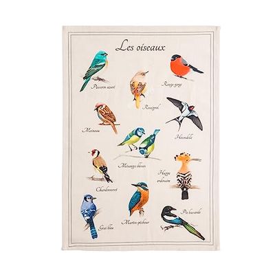 Coucke Printed Tea Towel with Birds, 50 x 75 cm