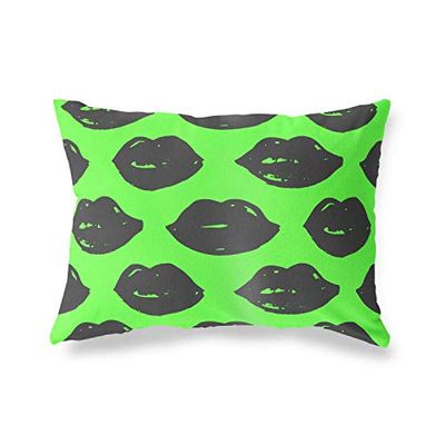 BonaMaison Neon Verde-Fumi Fodera per Cuscino Cotone e Copricuscini Federa per Divano Casa Soggiorno Camera da Letto Decorazione Interni ed Esterni, 45x60 Cm - Progettata e Prodotta in Turchia