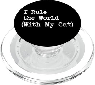 Yo gobierno el mundo (con mi gato) Citas divertidas PopSockets PopGrip para MagSafe