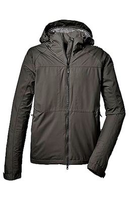 killtec Uomo Giacca funzionale/giacca da esterno con cappuccio staccabile con cerniera KOS 12 MN JCKT, green anthracite, M, 41261-000