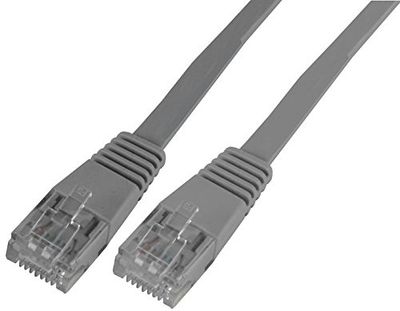 Pro Signal PSG91013 Flat Cat5e UTP Ethernet Patch Lead, 1 m, Grey