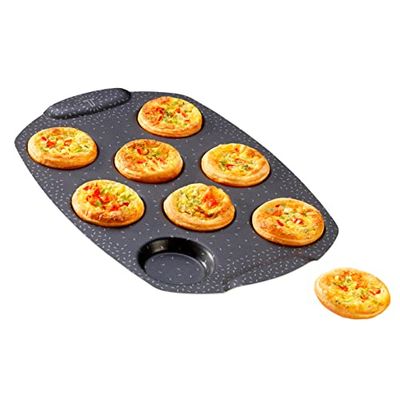 Tefal Moule gâteau 8 mini quiches, Revêtement antiadhésif, Aluminium recyclé et recyclable, Pâtisserie bien dorée, Fabriqué en France, PerfectBake Mini J5734902