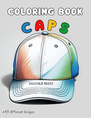 Cap coloring book with more than 50 different designs.