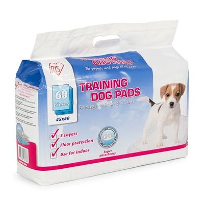 Iris Ohyama, Alaise Pour Chien, Alèse Jetable 59x44 Tapis Educateur pour Chiot, Apprentissage de la Propreté, 5 Couches de Protection Anti-Fuite et Résistante (60 Pièces) - Pet Pad NS-60W
