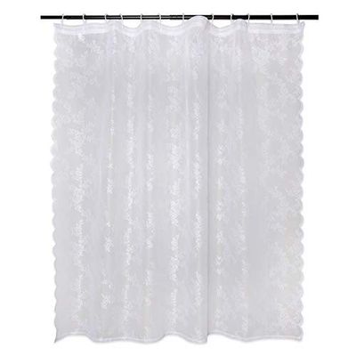 DII Lace Rideau de Douche, Polyester, Fleur Blanche, W 72" x L 72" (1 Panels)